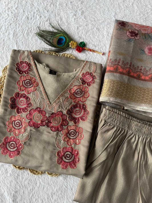New Designers Kurta Pent Dupatta Set