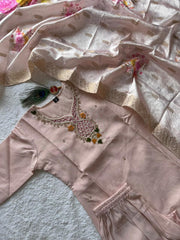 New Beautiful Hand Work Designers Kurta Pent Dupatta Set