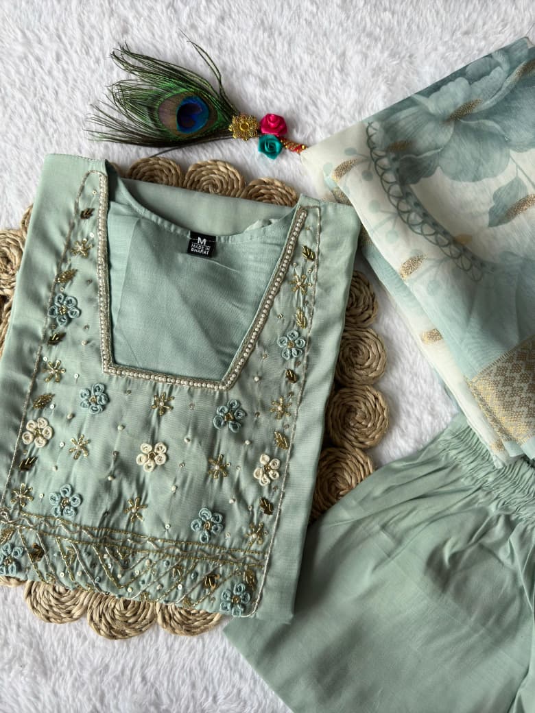 New Designers Kurta Pent Dupatta Set