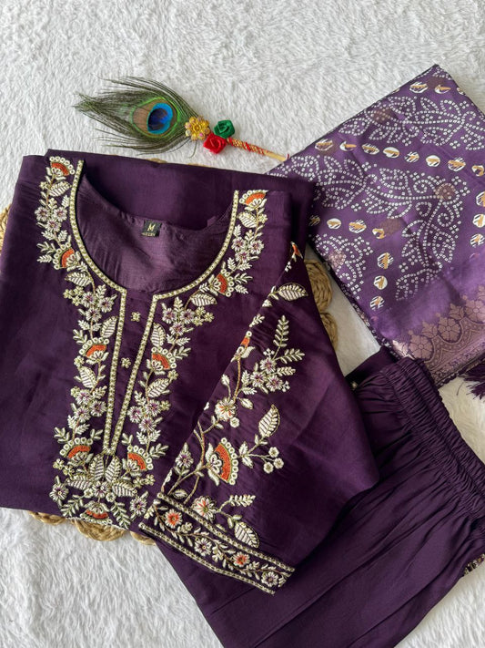 New Designers Kurta Pent Dupatta Set