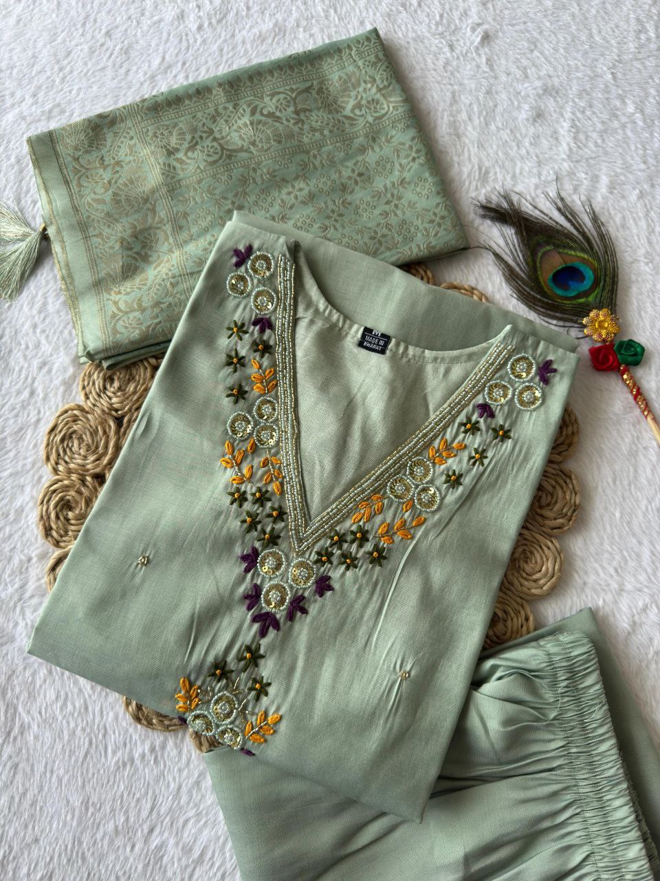 New Designers Kurta Pent Dupatta Set