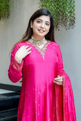 Pink Pure Cotton Silk Suit Set
