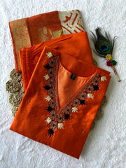 New Beautiful Hand Work Designers Kurta Pent Dupatta Set